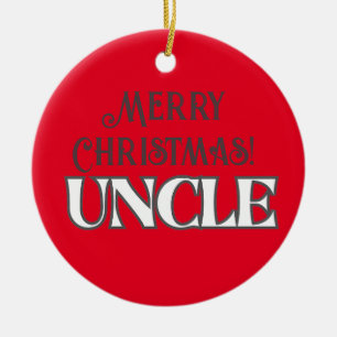Cooler Red Text Frohe Weihnachtszeit Onkel Keramik Ornament