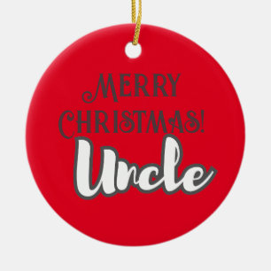 Cooler Red Text Frohe Weihnachtszeit Onkel Keramik Ornament
