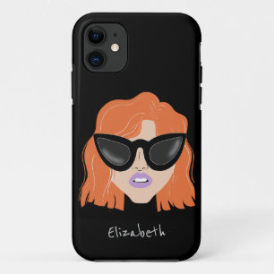 Cooler Redhead mit Brillenschwarz-Individuelle Nam Case-Mate iPhone Hülle