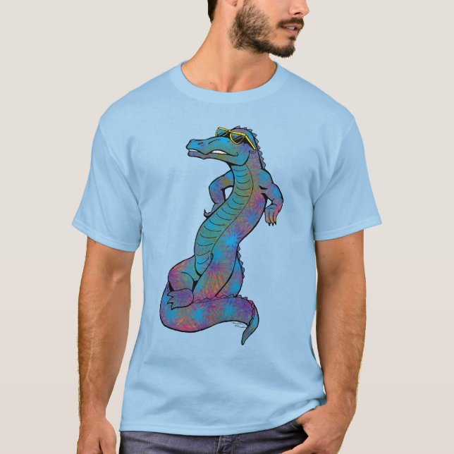 Cooler Regenbogen-Alligator T-Shirt (Vorderseite)