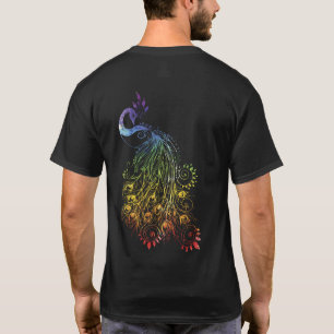Cooler Regenbogen  Pfauenvogel T-Shirt