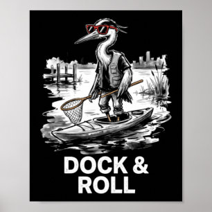 Cooler Reiherdock- und Rollkayaking-Seeleben Poster