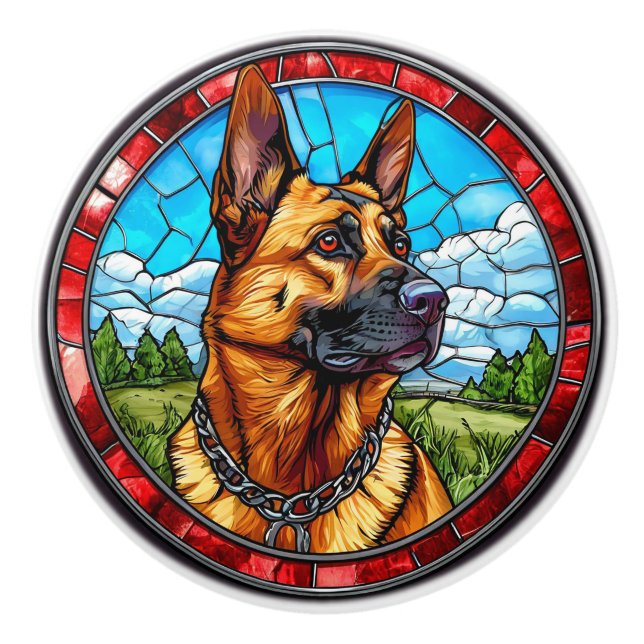 Cooler Reinrassiger Hund Keramikknauf (Vorderseite)