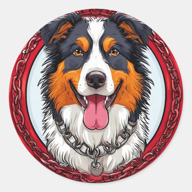 Cooler reinrassiger Hund Runder Aufkleber (Vorderseite)