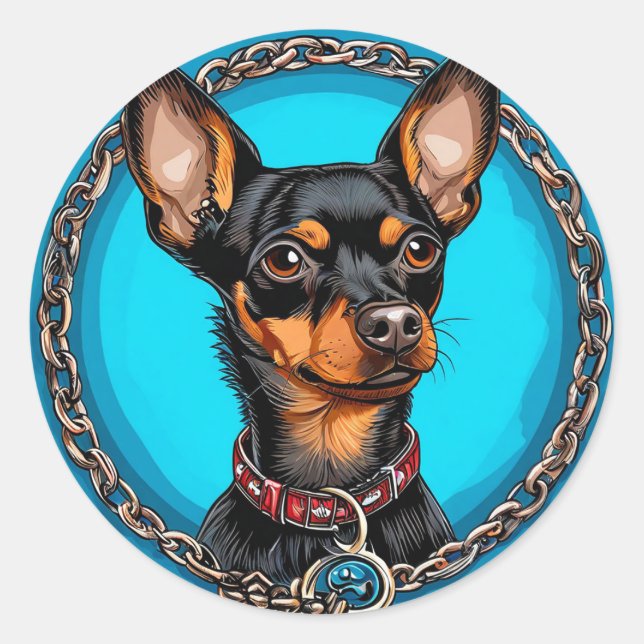 Cooler reinrassiger Hund Runder Aufkleber (Vorderseite)