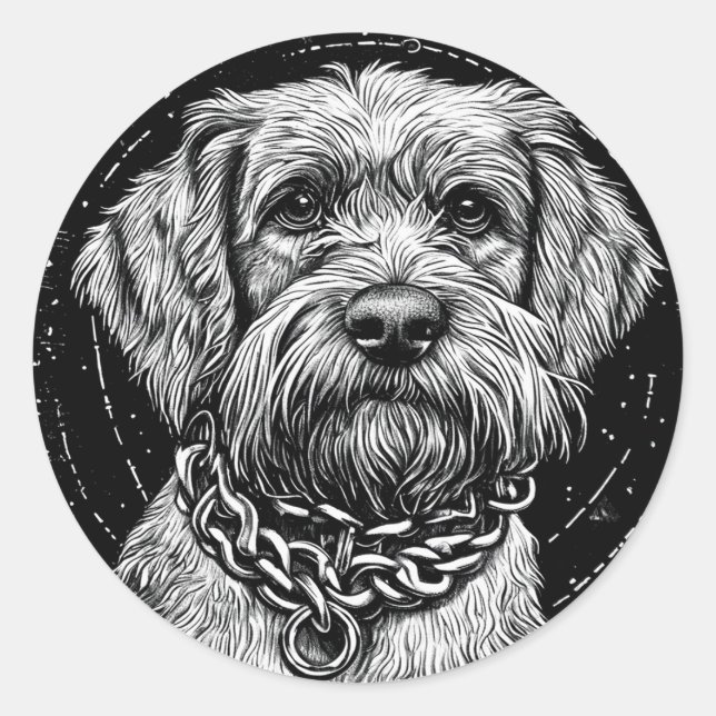 Cooler reinrassiger Hund Runder Aufkleber (Vorderseite)