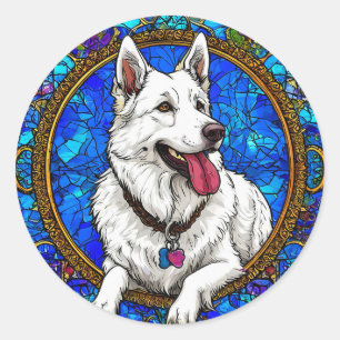 Cooler reinrassiger Hund Runder Aufkleber