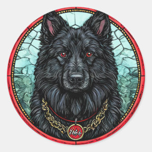 Cooler reinrassiger Hund Runder Aufkleber