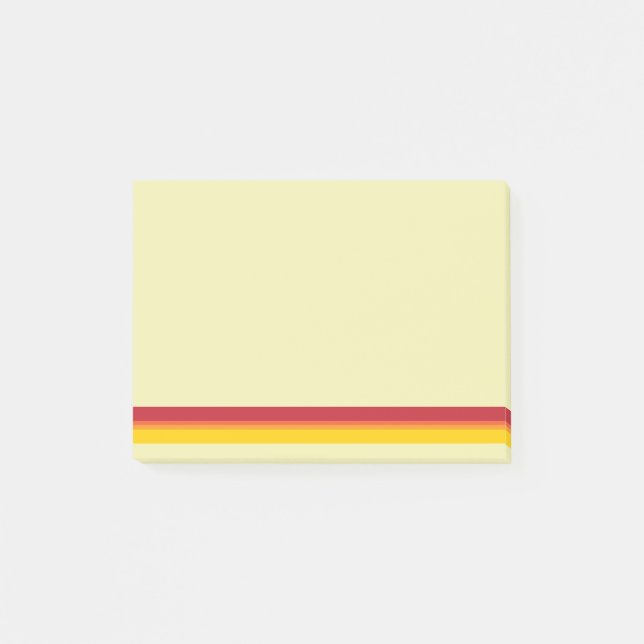 Cooler Retro-70er Streifen Orange Yellow Red Post-it Klebezettel (Vorderseite)