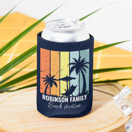 Cooler Retro Beach Urlaub Custom Navy Blue Dosenkühler