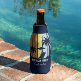 Cooler Retro Beach Urlaub Custom Navy Blue Flaschenkühler