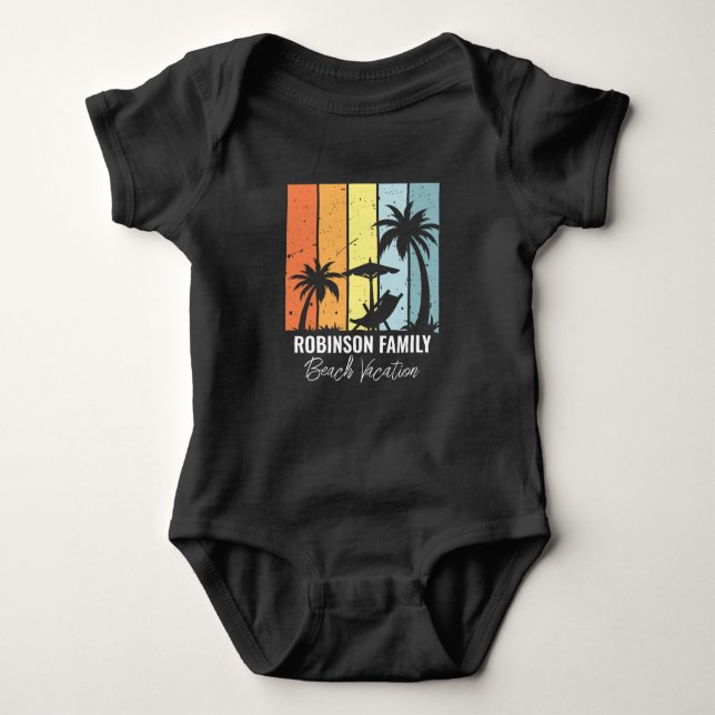 Cooler Retro Beach Urlaub individuell Baby Strampler (Vorderseite)