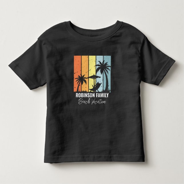 Cooler Retro Beach Urlaub individuell Kleinkind T-shirt (Vorderseite)
