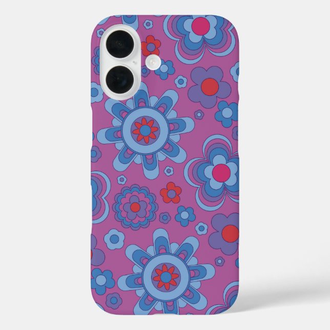 Cooler Retro-Blume-Power Case-Mate iPhone Hülle (Rückseite)