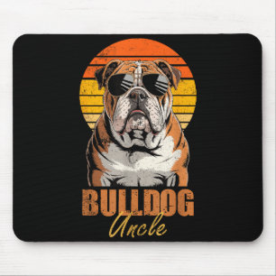 Cooler Retro Bulldog Onkel Lustiger Vintage Hunde Mousepad