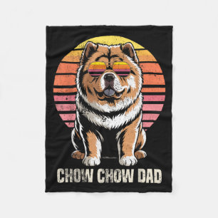 Cooler Retro Chow Chow Vater Lustig Vintage Hundeb Fleecedecke