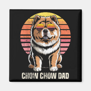 Cooler Retro Chow Chow Vater Lustig Vintage Hundeb Magnet