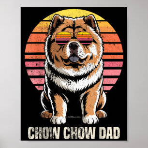 Cooler Retro Chow Chow Vater Lustig Vintage Hundeb Poster
