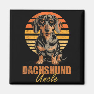 Cooler Retro-Dachshund-Onkel Lustiger Vintage-Hund Magnet