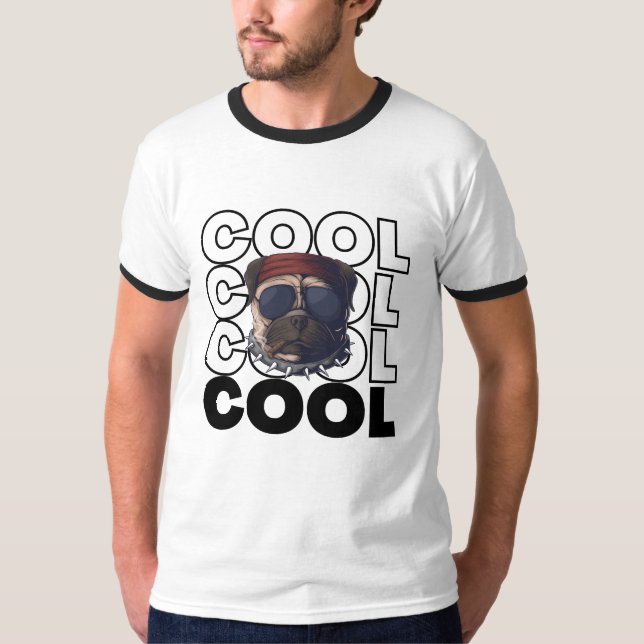 Cooler Retro Dog Ringer T - Shirt 🐶 | Freefit Läs (Vorderseite)
