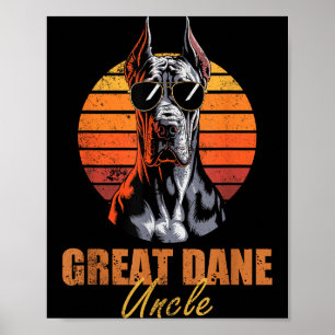 Cooler Retro Great Dane Onkel Lustiger Vintage Hun Poster