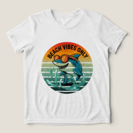 Cooler Retro-Hai mit Sonnenbrille - Beach Vibes nu Tri-Blend Shirt