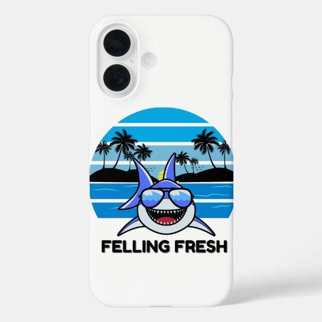 Cooler Retro-Hai mit Sonnenbrille Case-Mate iPhone Hülle (Rückseite)
