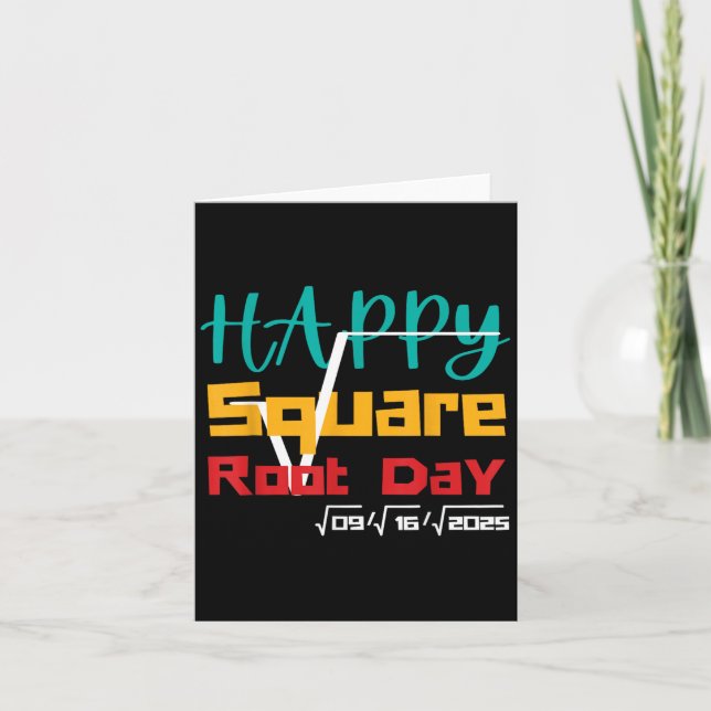 Cooler Retro Happy Square Root Day Number Joke Karte (Vorderseite)