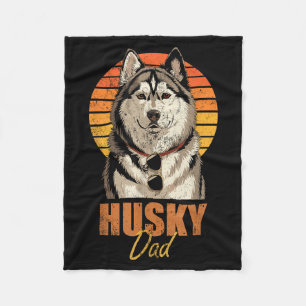 Cooler Retro Husky-Vater Lustig Retro Hunde Liebha Fleecedecke