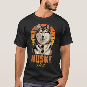 Cooler Retro Husky-Vater Lustig Vintage Hunde Lieb T-Shirt