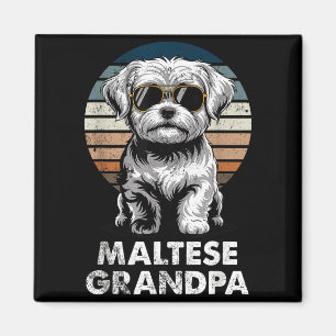 Cooler Retro-Malteser-Opa Lustiger Vintage-Hundebe Magnet