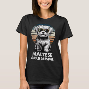 Cooler Retro-Malteser-Opa Lustiger Vintage-Hundebe T-Shirt