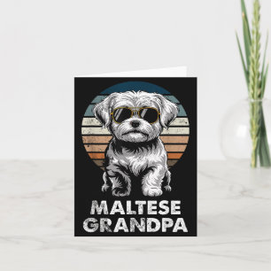 Cooler Retro-Malteser-Opa Lustiges Vintage-Hundebe Karte