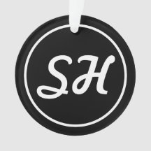 Cooler Retro-Modern Stil Monogramm | Schwarz & Wei
