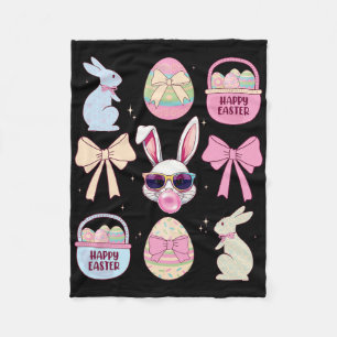 Cooler Retro-Osterhase Süße Lebendige Farben Famil Fleecedecke