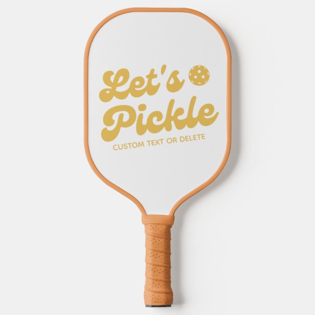 Cooler Retro-Personalisierter Text Pickleball Schläger (Vorderseite)