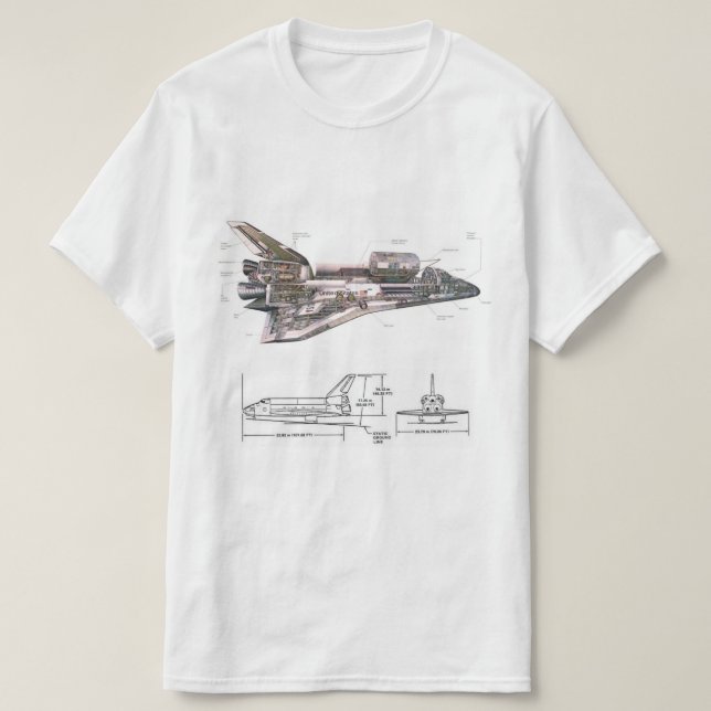 Cooler Retro Raum-Shuttle-T - Shirt (Design vorne)
