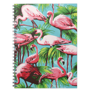 Cooler Retro-Rosa-Flamingo-Notizbuch Notizblock