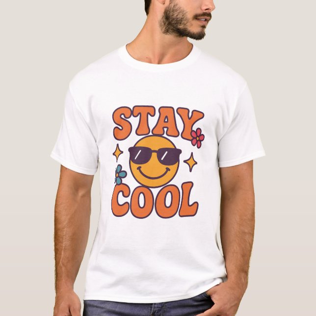 Cooler Retro-Smiley-T - Shirt bleibe (Vorderseite)