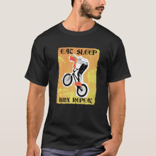 Cooler Retro-Stil essen schlafen Bmx Wiederholen F T-Shirt
