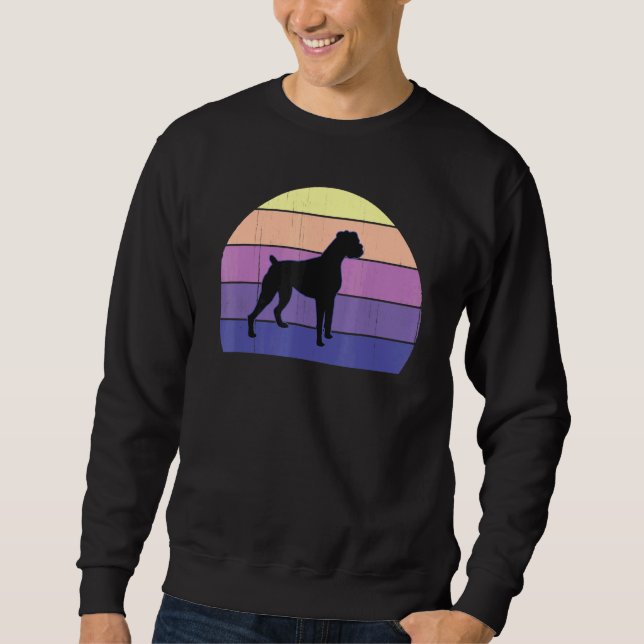 Cooler Retro Sunset Boxers Großer Boxereigner Spaß Sweatshirt (Vorderseite)