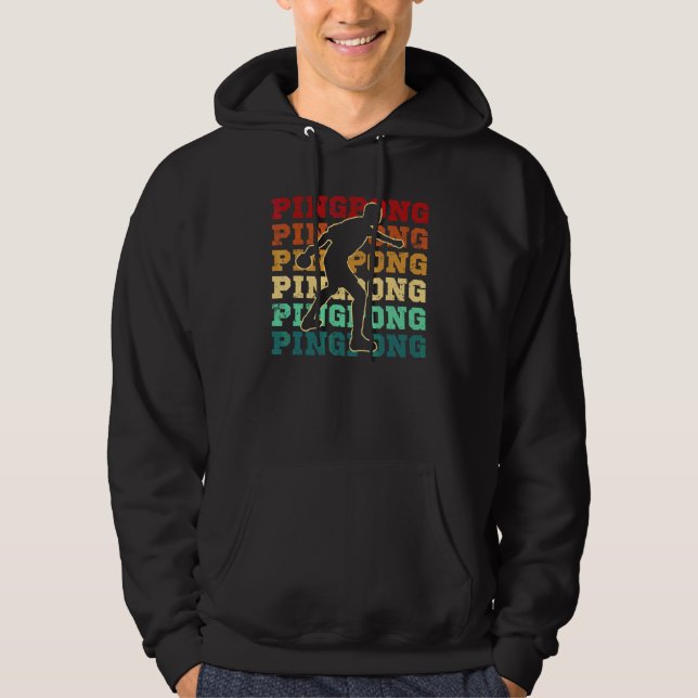 Cooler Retro Text Silhouette Pong Hoodie (Vorderseite)