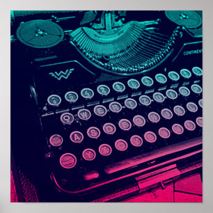 Cooler Retro-Vintage-Schreibmaschine Pop-Art Poster