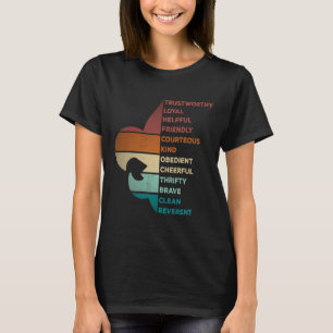 Cooler Retro-Vintage-Stil Pfadfinder-Gesetz T-Shirt