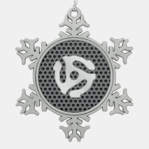 COOLER Retro-Vintager Silver-Chrome wie 45 Distor  Schneeflocken Zinn-Ornament