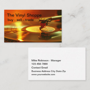 Cooler Retro-Vinyl-Schallplattenladen Visitenkarte