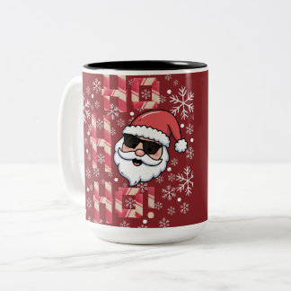 Cooler Retro-Weihnachtsmann-Auflaufform Zweifarbige Tasse