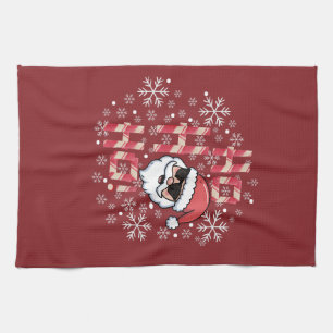 Cooler Retro-Weihnachtsmann-Auflaufplatte Geschirrtuch