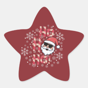 Cooler Retro-Weihnachtsmann-Christstern-Schmuck Stern-Aufkleber