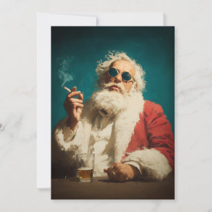 Cooler Retro-Weihnachtsmann-Porträt Feiertagskarte